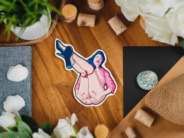 Sticker bundle featuring sexy, busty women with edgy and sensual erotic designs, including nude depictions of breasts, buttocks, and explicit NSFW themes.